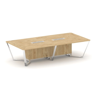 Стол переговорный прямоугольный Стил Мит/Steel Meet 3200х1600 MD-PR.B.SP-12 Тиквуд светлый