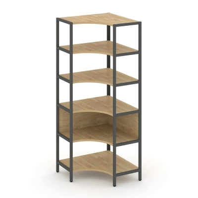 Односекционный угловой стеллаж пятиярусный Шелф Систем/Shelf System SN.STMU-511 Тиквуд светлый/Антрацит
