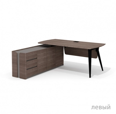 Стол руководителя Нуар NR-180.1 + NR-33 Дуб Монте