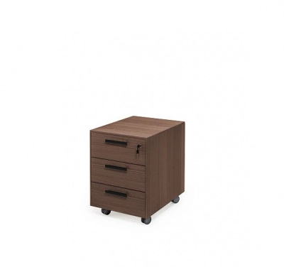 Тумба 3 ящика Энцо/Enzo Темный эвкалипт/Черный