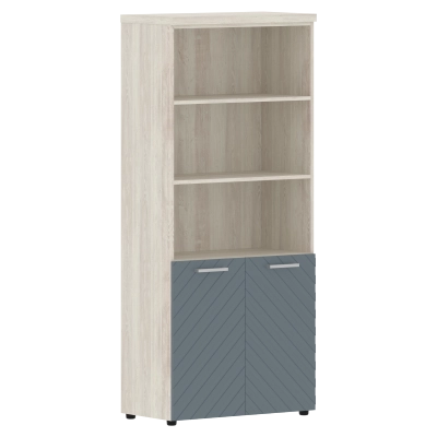 Шкаф для документов с комплектом малых дверей и топом Торр Люкс/Torr Lux TLHC 85.5 Сосна Эдмонд/Синий