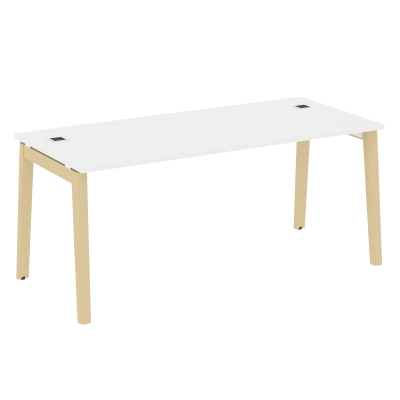 Стол для руководителя на деревянных опорах Оникс Вуд Директ/Onix wood direct OW.SRR-5.8 Белый бриллиант