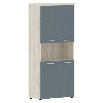 Шкаф для документов с комплектами малых дверей и топом Торр Люкс/Torr Lux TLHC 85.4 Сосна Эдмонд/Синий