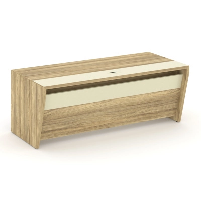 Стол для руководителя прямой без тумбы Корнер/Corner COR.SR-20 Гикори песочный/Ваниль