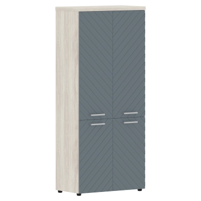 Шкаф для документов со средними и малыми дверьми Торр Люкс/Torr Lux TLHC 85.3 Сосна Эдмонд/Синий