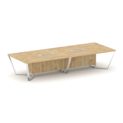 Стол переговорный Стил Мит/Steel Meet 4000х1600 MD-PR.B.SP-14 Тиквуд светлый