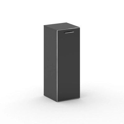 Шкаф узкий средний левый Кросс/Cross CR.SU-204 (L) Базальт UM/Лакобель Черный