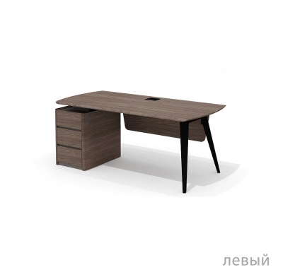 Стол руководителя Нуар NR-180.1 + NR-32 Дуб Монте