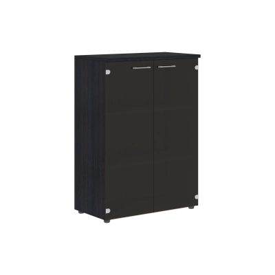 Шкаф со стеклянными (под бронзу) дверьми и топом Xten XMC 85.2 Дуб Юкон