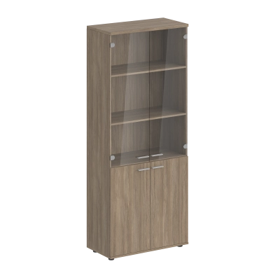 Шкаф для документов высокий со стеклом Сигма SG.801.OD.OD.GL 800х1955 Темный дуб