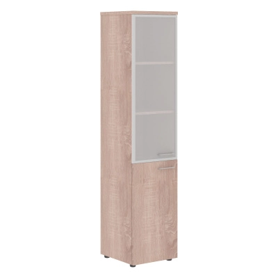 Шкаф колонка комбинированная с топом (стекло в алюм. рамке) Xten XHC 42.7(R/L) Дуб Сонома