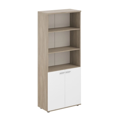 Шкаф для документов высокий полуоткрытый Сигма SG.831.OD.WH 800х1955 Темный дуб/Белый