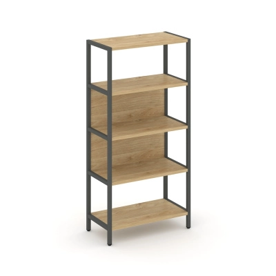 Односекционный стеллаж четырехярусный Шелф Систем/Shelf System SN.STM-411 Тиквуд светлый/Антрацит