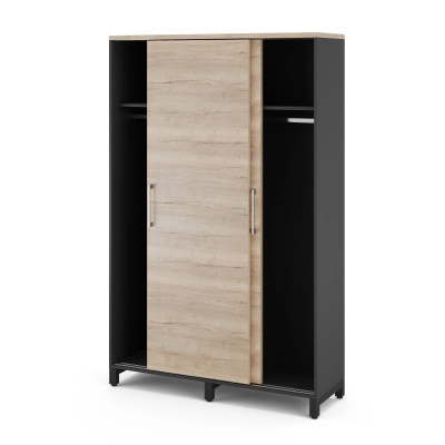Гардероб-купе Kobor HG-120/40/M Дуб натуральный/Черный муар
