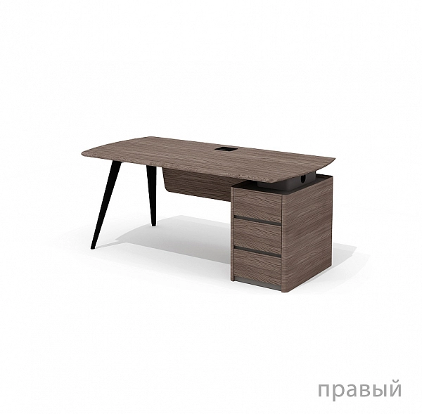 Стол руководителя Нуар NR-180.1 + NR-32 Дуб Монте