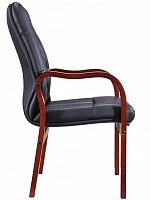 Конференц-кресло Everprof Monaco Wood CF Экокожа Черный