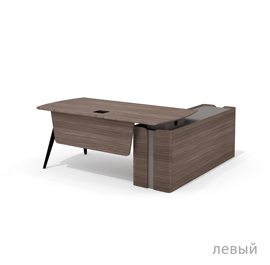 Стол руководителя Нуар NR-180.1 + NR-33 Дуб Монте
